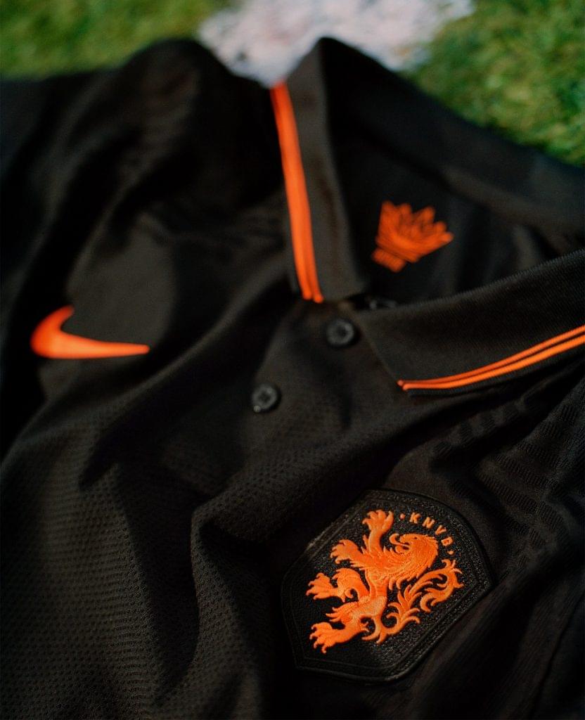 22/23 Camiseta De Time Holanda Knvb Preto/laranja Masculina Casual+esporte.