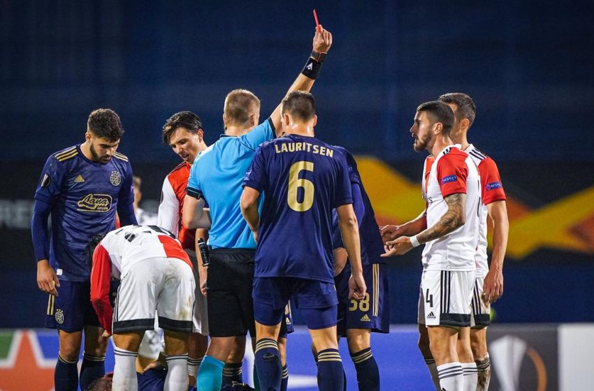 Steven Berghuis perde pênalti, Marcos Senesi é expulso e Feyenoord volta da Croácia com um ponto