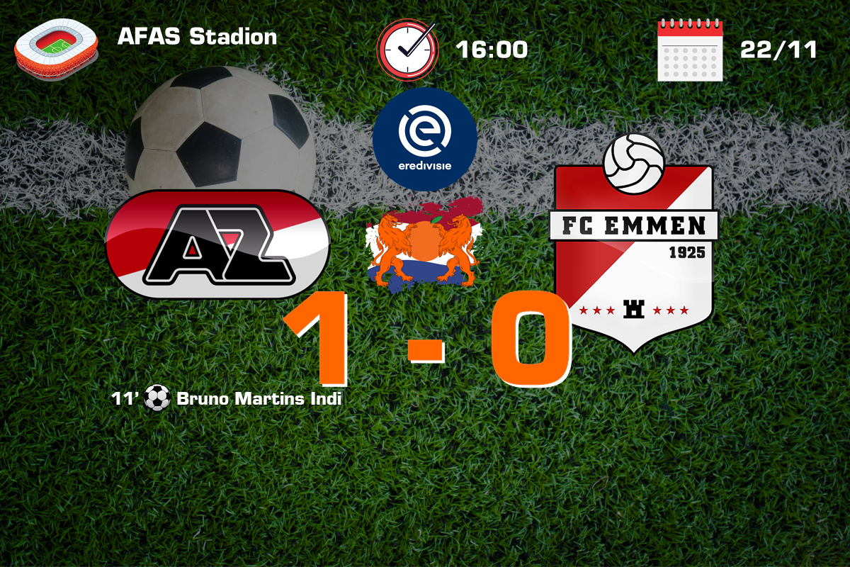 AZ Alkmaar luta para vencer FC Emmen por 1 a 0 Futebol Holandês