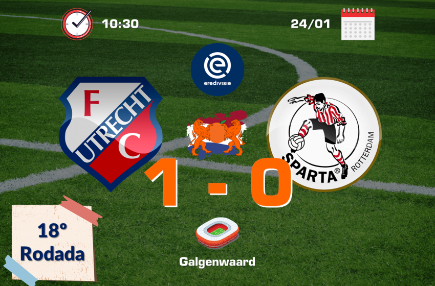 Nos minutos finais, FC Utrecht encontra gol que garante vitória diante do Sparta Rotterdam