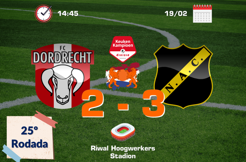 NAC Breda sofre para vencer o FC Dordrecht fora de casa