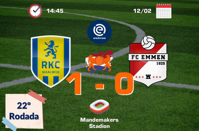 RKC Waalwijk sofre para vencer do FC Emmen por 1 a 0