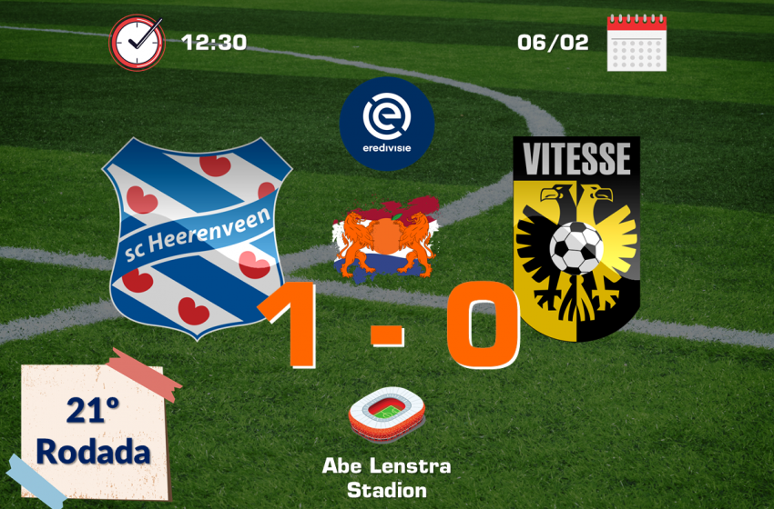 Nos minutos finais, Henk Veerman garante vitória do SC Heerenveen diante do Vitesse