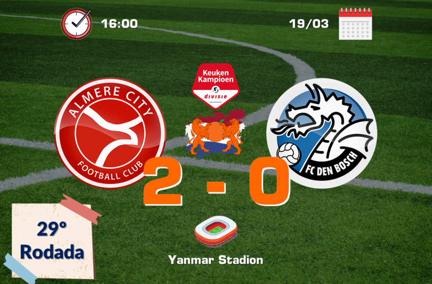 Almere City FC bate FC Den Bosch em casa e assume a terceira colocação