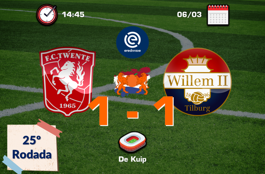 FC Twente e Willem II empatam em 1 a 1