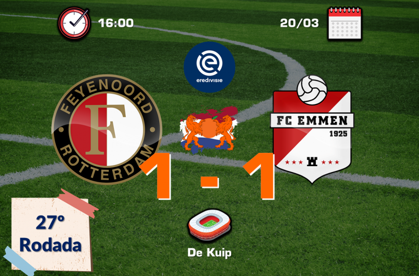 Feyenoord tropeça em casa diante do FC Emmen