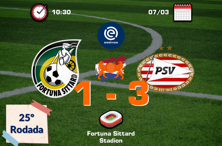 PSV bate Fortuna Sittard fora de casa e segue perseguindo o Ajax
