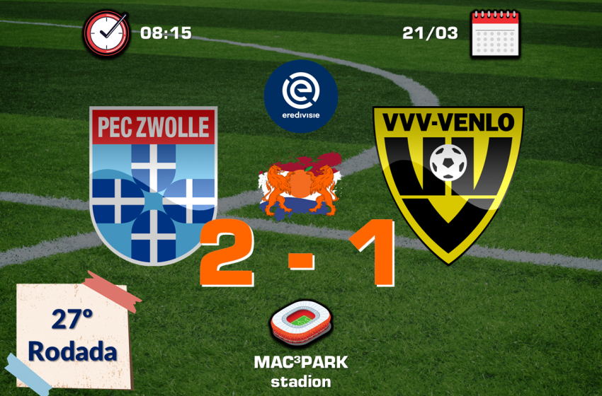 Após cinco anos, PEC Zwolle volta a vencer VVV-Venlo em casa