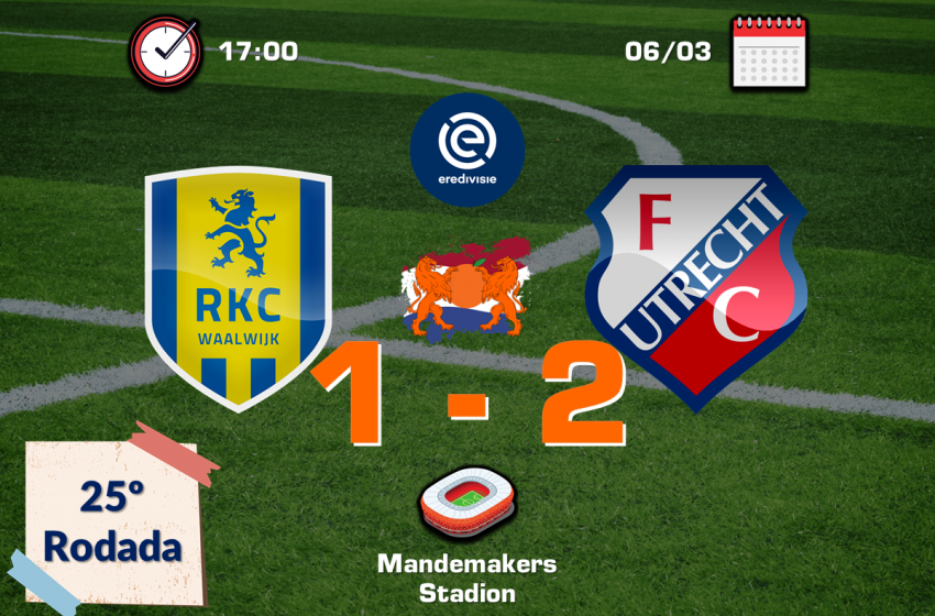 Nos acréscimos, FC Utrecht garante vitória diante do RKC Waalwijk