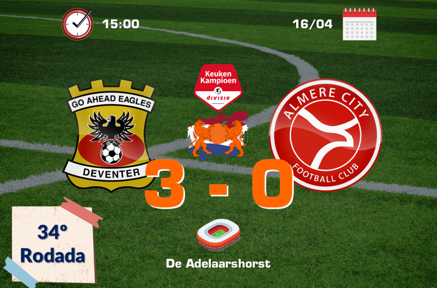  Go Ahead Eagles surpreende Almere City FC e vence confronto por 3 a 0