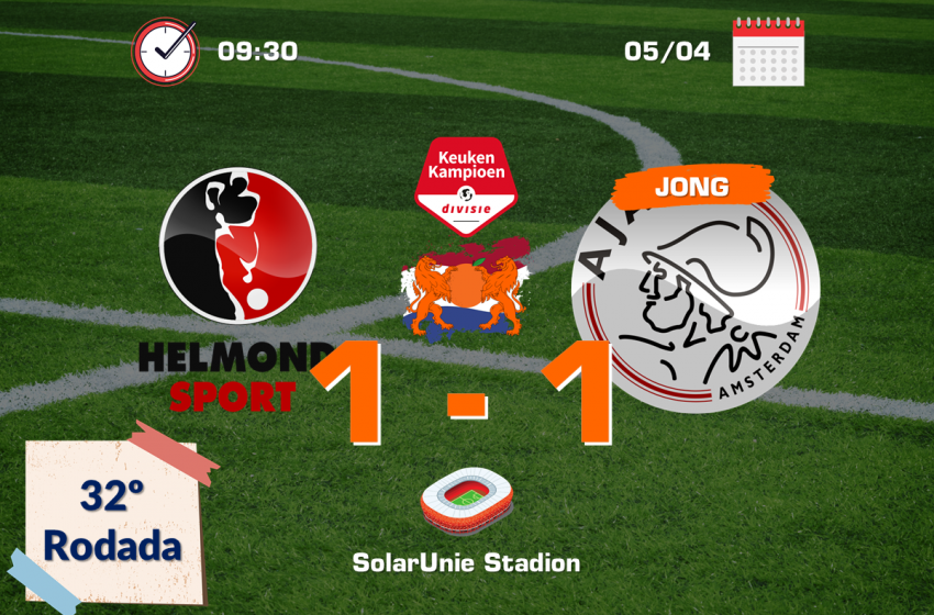 Jong Ajax empata em 1 a 1 contra o Helmond Sport
