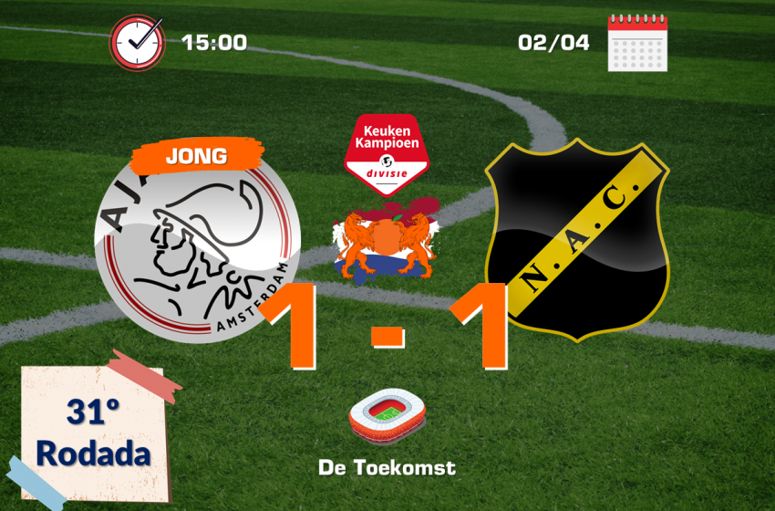 Jong Ajax e NAC Breda ficam no empate em 1 a 1